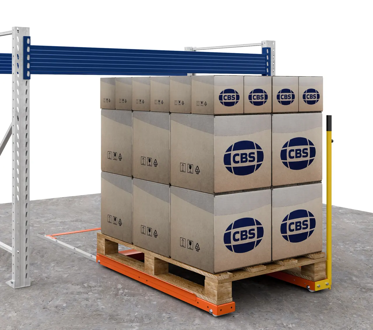 Sistema a terra per estrazione pallet 